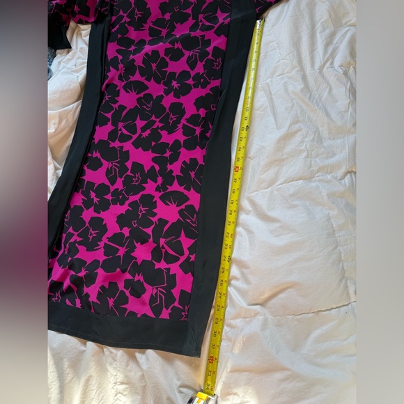 Vintage Silk Studio Black and Pink Floral Dress - Picture 3 of 4